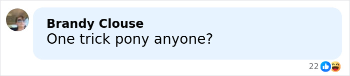 Comment by Brandy Clouse saying one trick pony anyone with reaction emojis on social media post about marketing.