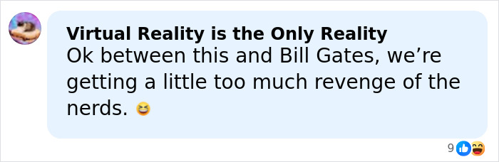 Comment by Virtual Reality is the Only Reality reacting with humor to Stephen Hawking's family's explanation for raunchy Epstein pics.