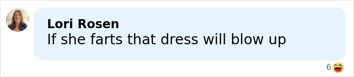 Comment by Lori Rosen joking about the Grammys dress blowing up, related to Heidi Klum's controversial outfit backlash.