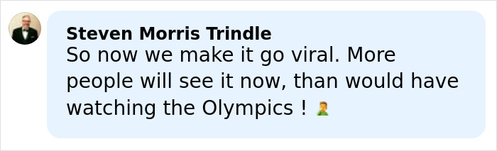 Man commenting on viral Olympic figure skater's strange choice of music banned at Winter Games on social media post.