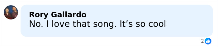 Screenshot of a social media comment praising an Olympic figure skater's unusual music choice banned at Winter Games.