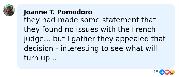 Comment by Joanne T. Pomodoro discussing the aftermath of the figure skating cheating scandal affecting Team USA gold medal chances.
