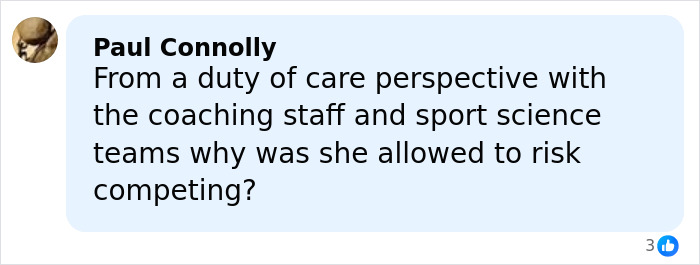 Comment by Paul Connolly questioning the responsibility of coaching staff and sport science teams after Lindsey Vonn's Olympics accident backlash.