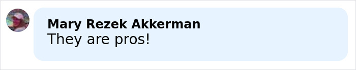 Comment on social media post saying They are pros! in a conversation about Olympic ice skater making an incredible save after wardrobe malfunction.