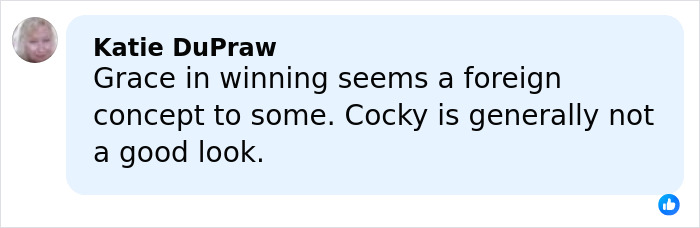 Comment from social media user criticizing French ice skaters&rsquo; cocky attitude amid Olympic cheating scandal debate.