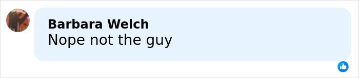 Screenshot of a Facebook comment on Nancy Guthrie's masked suspect first sketch, stating disapproval of the identification.