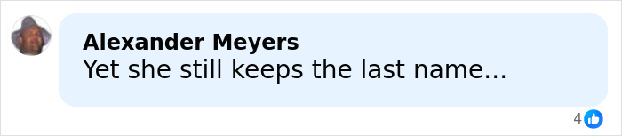 Comment by Alexander Meyers questioning Melinda Gates keeping the last name amid Epstein files STD allegations discussion.