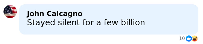 Screenshot of social media comment reacting to Melinda Gates giving a pointed response about forgiving Bill over Epstein files STD allegations.