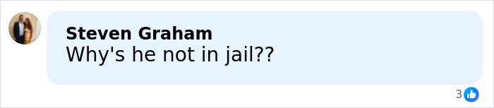 Screenshot of a social media comment questioning why a man is not in jail, related to exotic dancer's allegations.