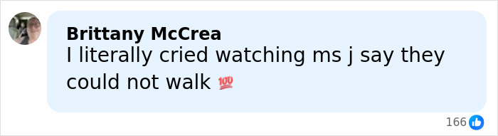 Comment by Brittany McCrea expressing emotional reaction to ANTM star J Alexander's stroke and fans' response to Tyra Banks.