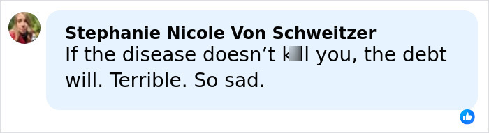 Comment expressing concern over debt and illness, sparking debate related to hiring a money manager.