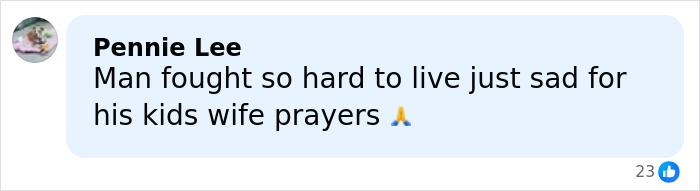 Comment expressing sadness and prayers for James Van Der Beek&rsquo;s final days shared by his friends.