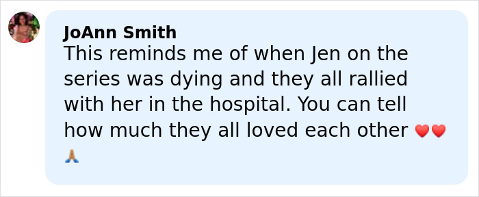 Screenshot of a heartfelt comment reflecting on James Van Der Beek&rsquo;s friends sharing heartbreaking photos of his final days.
