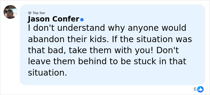 Alt text: Facebook comment discussing abandonment of children related to North Carolina mom of three who disappeared decades ago