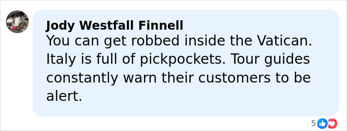 Comment about pickpockets and robbery risks related to crime experienced by Simone Biles and NFL husband at Winter Olympics.