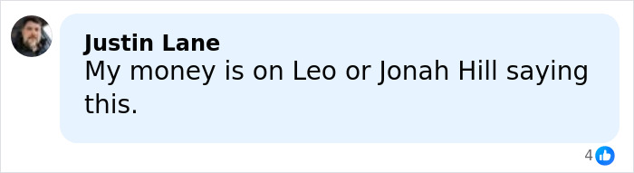 Comment from Justin Lane predicting which male actor made a controversial gift to Margot Robbie, sparking women's collective fury.