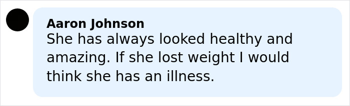 Comment by Aaron Johnson discussing Margot Robbie's health and appearance amid women's collective fury over a male actor's gift.