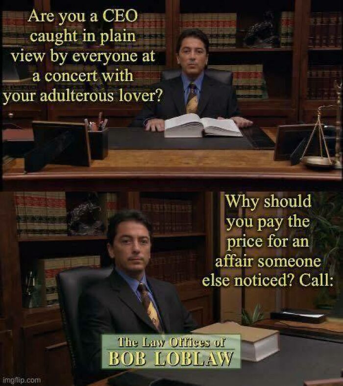 Man in a lawyer's office with text meme about a CEO caught at a concert, part of hilarious memes collection.