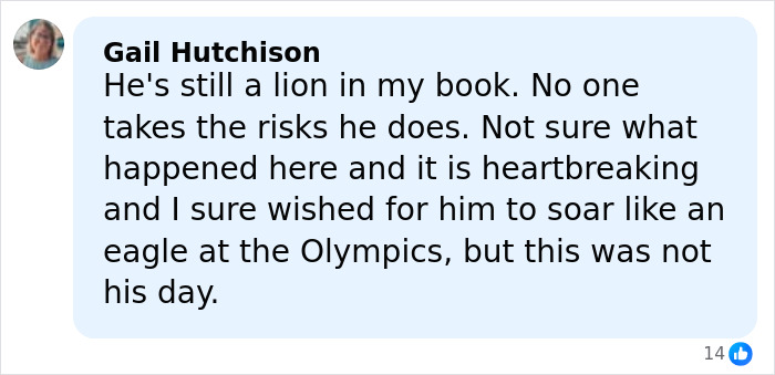 Comment expressing concern after fans spot troubling posts in Olympic star Ilia Malinin&rsquo;s profile following defeat