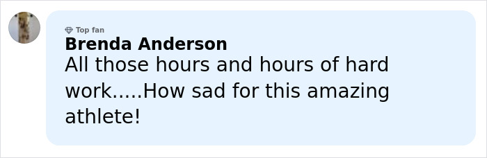 Comment from a top fan Brenda Anderson expressing concern over troubling posts on Olympic star Ilia Malinin&rsquo;s profile after defeat.