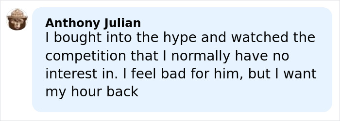 Social media comment expressing disappointment after Olympic star Ilia Malinin&rsquo;s major defeat and troubling posts.