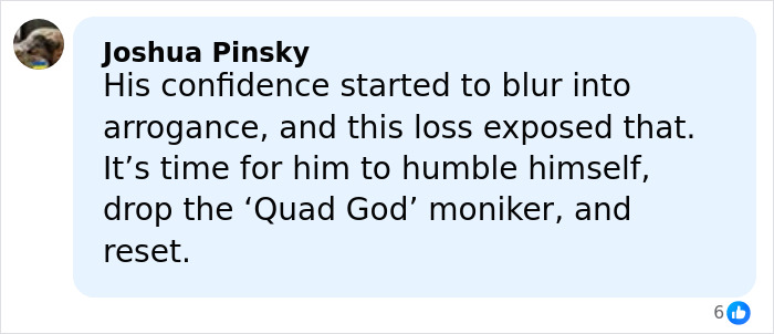 Comment on Olympic star Ilia Malinin&rsquo;s profile expressing concern after troubling posts following major defeat.