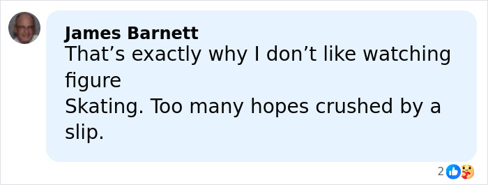 Comment by James Barnett expressing frustration over figure skating after a major defeat of Olympic star Ilia Malinin.