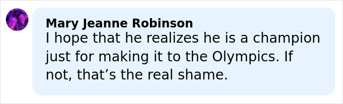 Fan comment expressing support for Olympic star Ilia Malinin amid concern over troubling posts after defeat