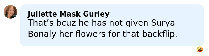 Comment by Juliette Mask Gurley discussing Surya Bonaly and a backflip, amid concern after fans spot troubling posts in Olympic star Ilia Malinin&rsquo;s profile.