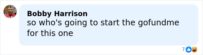Comment by Bobby Harrison discussing starting a GoFundMe for the situation involving Home Improvement star Zachery Ty Bryan.