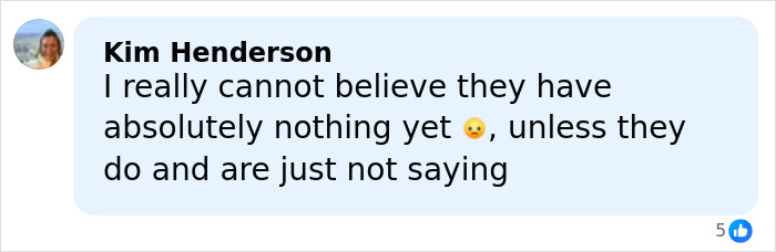 Comment from a neighbor of Nancy Guthrie expressing disbelief over the lack of information in the police roof search case.