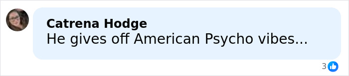 A social media comment about American Psycho vibes, related to lip reader claims on Barron and Ivanka's rude words.