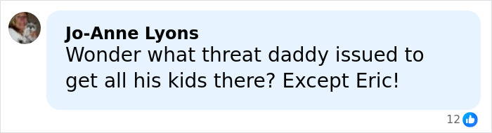 User comment on social media about family dynamics related to Barron&rsquo;s rude words claim discussed by lip reader.