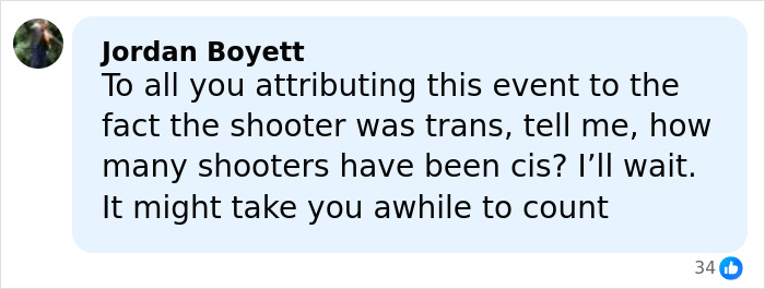 Comment by Jordan Boyett addressing misconceptions about the Rhode Island hockey tragedy involving a trans shooter.