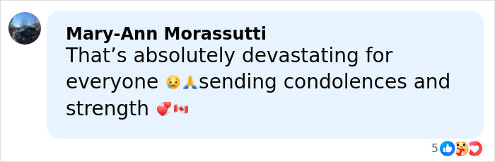 Comment expressing condolences and support for the family of trans mom Roberta Dorgan after Rhode Island hockey tragedy.