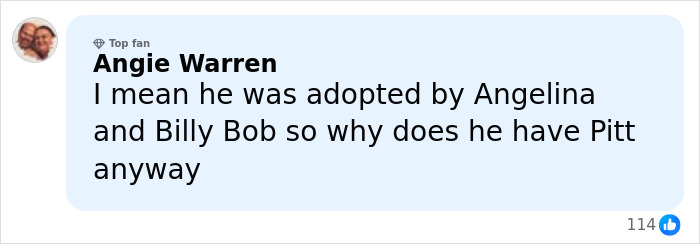 Comment about Brad Pitt&rsquo;s kids discussing their relationship in context of mom&rsquo;s new movie on social media.