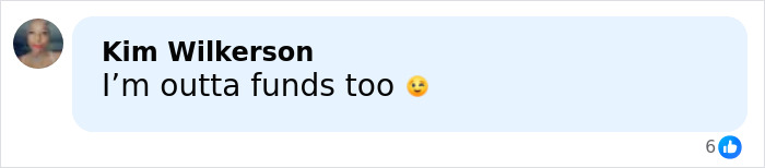 Comment saying Im outta funds too with a worried face emoji on a social media post about money manager debate