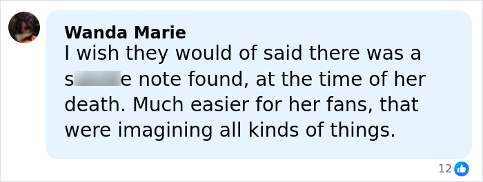 Comment expressing a wish for clarity in police report revealing alleged details in Anne Burrell’s tragic passing. Comment expressing a wish for clarity in police report revealing alleged details in Anne Burrell’s tragic passing.