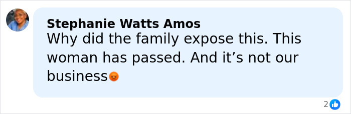 Comment criticizing family for exposing police report details in Anne Burrell’s tragic passing seen on social media post. Comment criticizing family for exposing police report details in Anne Burrell’s tragic passing seen on social media post.
