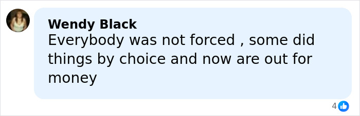 Comment from Wendy Black discussing choices and allegations related to exotic dancer's shocking claims against Epstein and Prince Andrew.