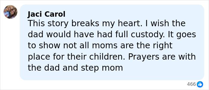 Comment from a Utah dance mom expressing heartbreak and discussing custody, highlighting parent clash in tragic context.