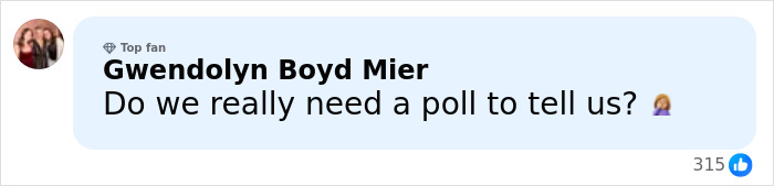 Facebook comment by Gwendolyn Boyd Mier questioning the need for a poll on Americans' views of Melania Trump.