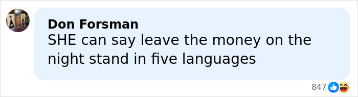 Comment by Don Forsman humorously referencing Melania Trump&rsquo;s language skills in a social media post about Americans&rsquo; views on first ladies.