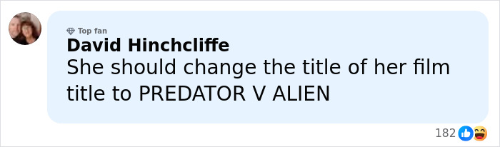 User comment from David Hinchcliffe about changing a film title, shown in a social media style interface.