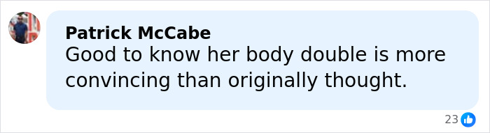 Comment by Patrick McCabe discussing a body double in relation to Ghislaine Maxwell prison details. Comment by Patrick McCabe discussing a body double in relation to Ghislaine Maxwell prison details.