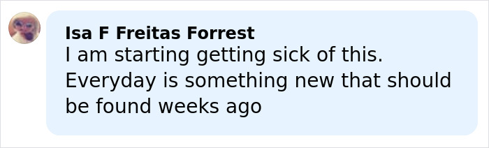 Social media comment expressing frustration about delay in police progress on Nancy Guthrie kidnapping case.