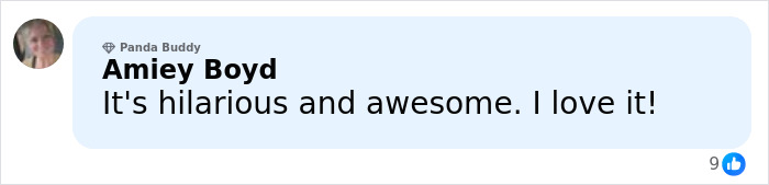 User comment on social media praising content, displayed with profile photo and like count shown.