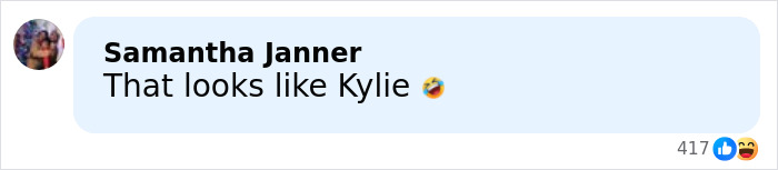 Comment mentioning Kylie with laughing emoji reacting to Timoth&eacute;e Chalamet appearance and conspiracy theories.