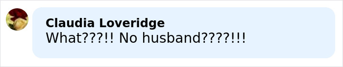 User comment text displayed in a light blue speech bubble with the name Claudia Loveridge in bold above it.