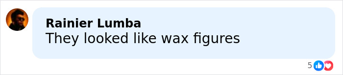 Comment on social media post by Rainier Lumba saying they looked like wax figures, referencing photo of Trump&rsquo;s kids before State of the Union speech.